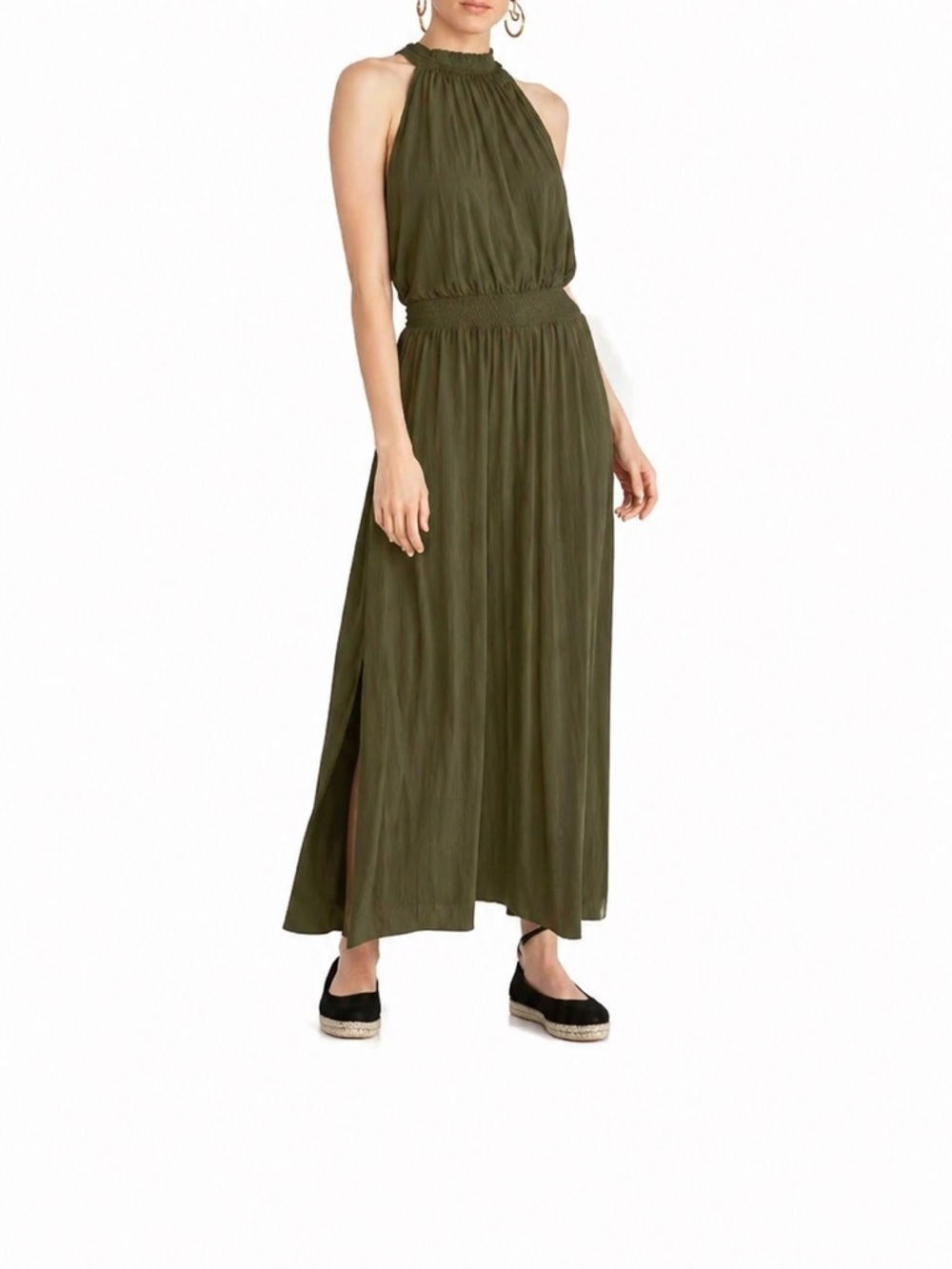 Rachel Roy green halter sleeveless maxi dress Medium